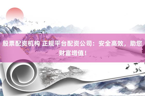 股票配资机构 正规平台配资公司：安全高效，助您财富增值！