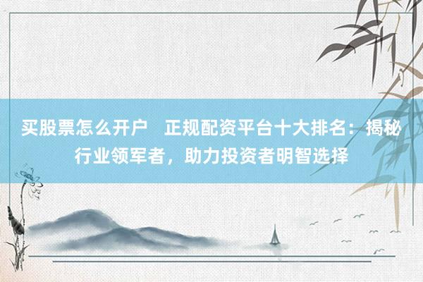 买股票怎么开户   正规配资平台十大排名：揭秘行业领军者，助力投资者明智选择