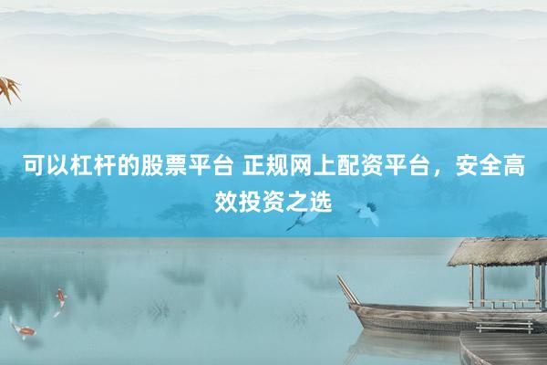 可以杠杆的股票平台 正规网上配资平台，安全高效投资之选