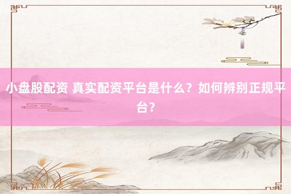 小盘股配资 真实配资平台是什么？如何辨别正规平台？