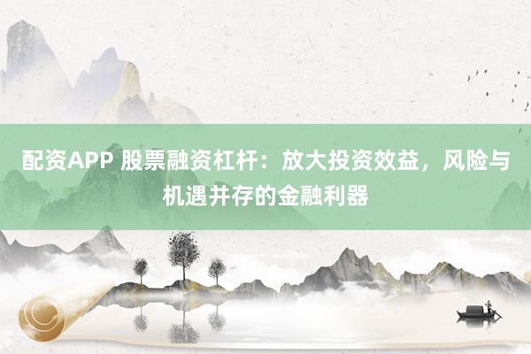 配资APP 股票融资杠杆：放大投资效益，风险与机遇并存的金融利器