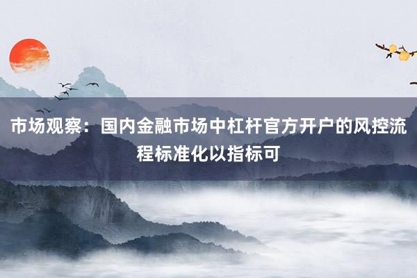 市场观察：国内金融市场中杠杆官方开户的风控流程标准化以指标可