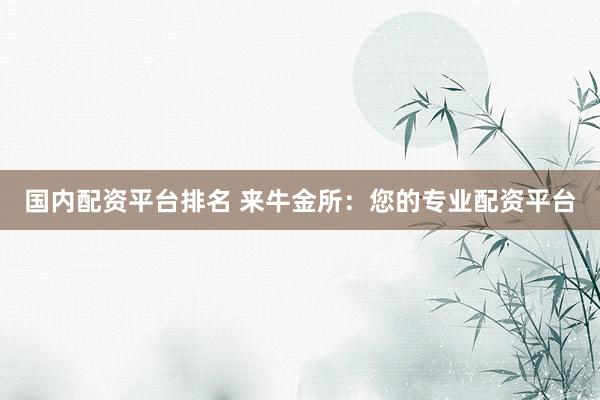国内配资平台排名 来牛金所：您的专业配资平台